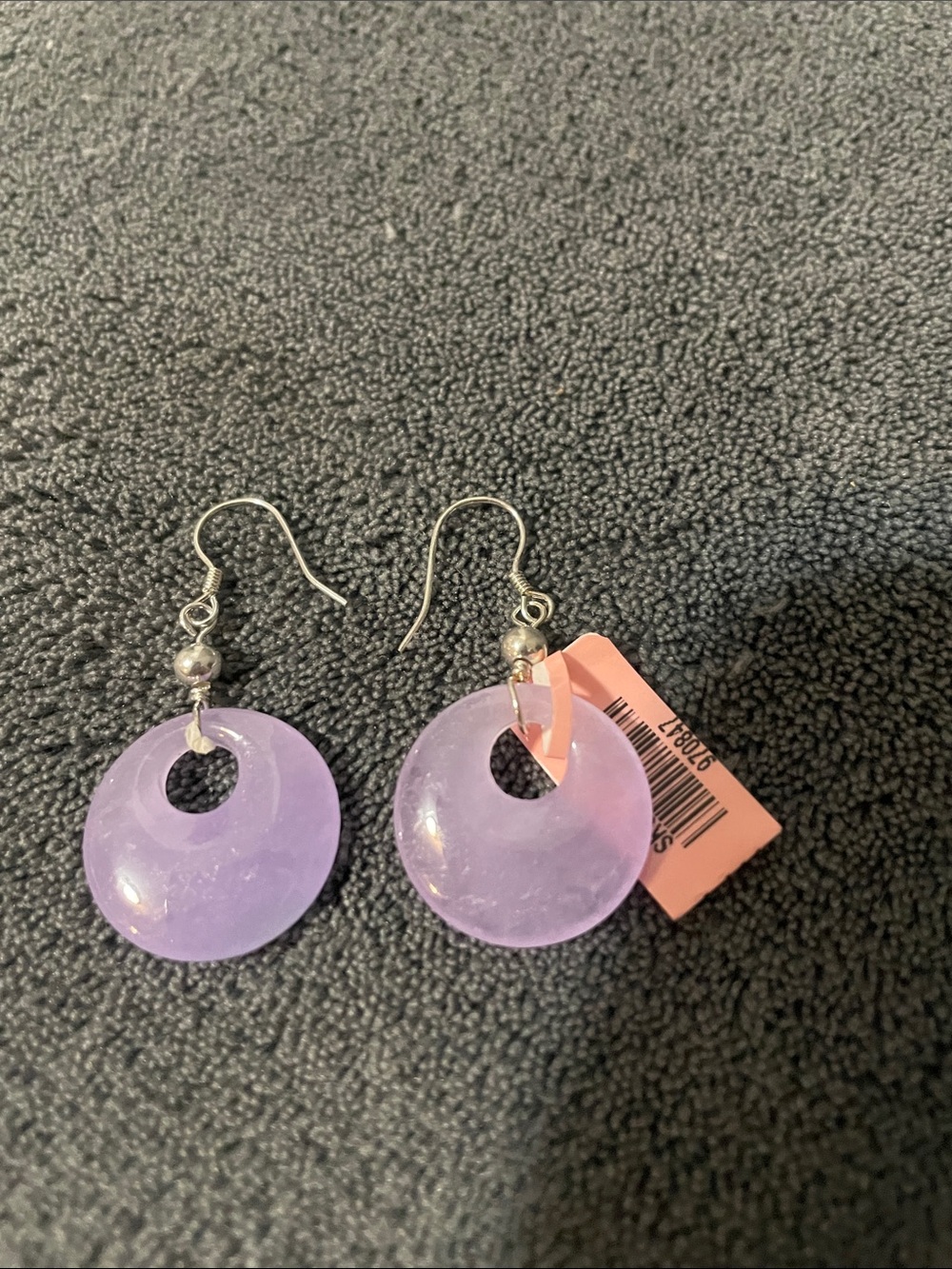 Lavender Disc Drop Earrings - Women Jewelry